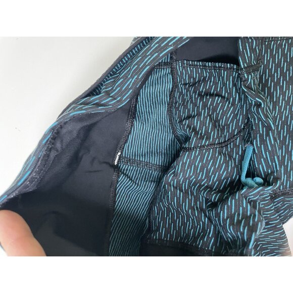 Lululemon Outrun 17" Crop Leggings Score Jacquard Black Indian Ocean / Black S 4 - Picture 7 of 9